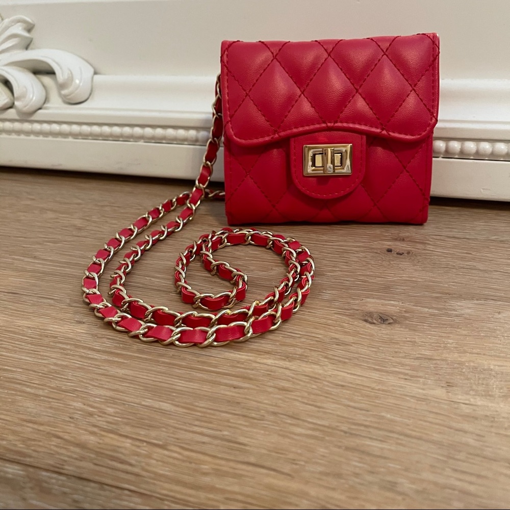 Crush Quilted Faux Leather Chain Purse